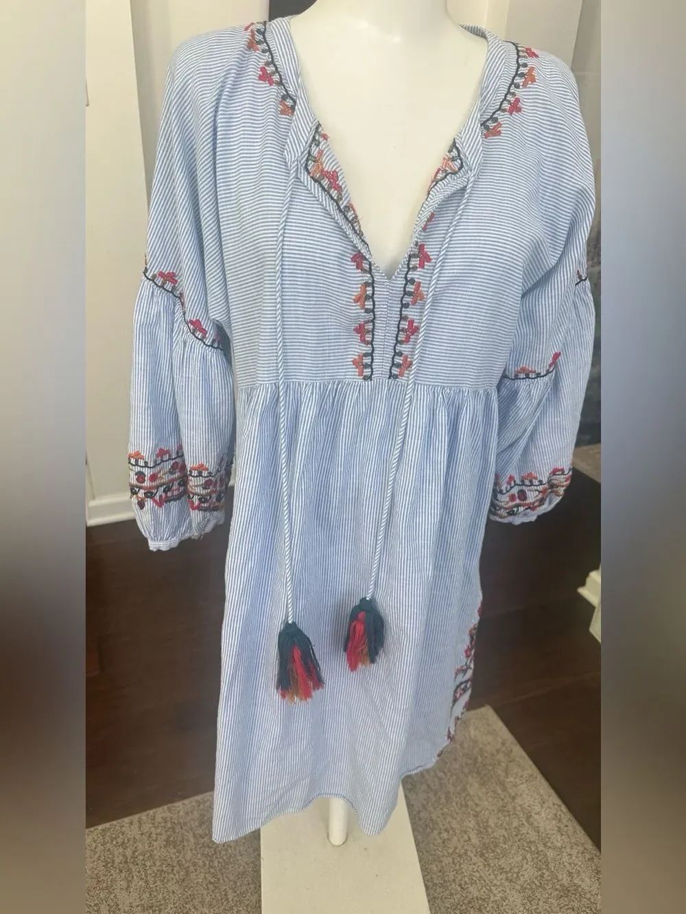 Chelsea & Theodore Boho Embroidered Mini Dress M